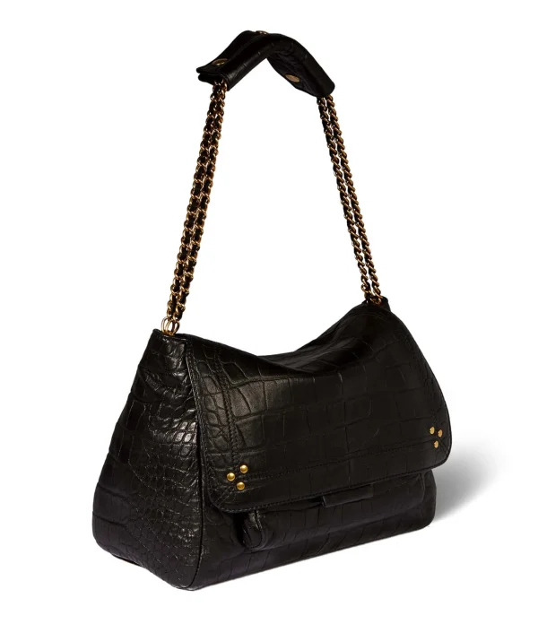 mode JEROME DREYFUSS Sac Lulu L Cuir Croco Noir 4