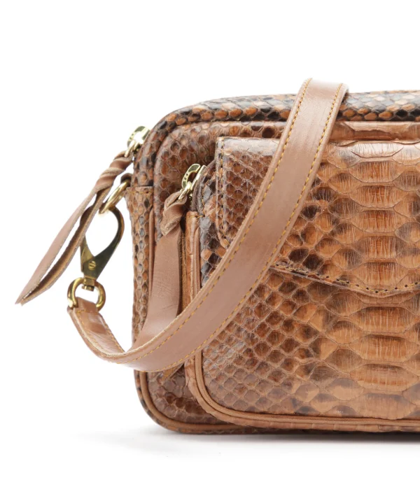 Nouvelle Collection CLARIS VIROT Sac Baby Charly Python Moka 4