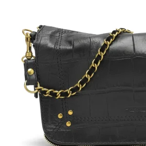 ﻿soldes JEROME DREYFUSS Sac Bobi S Cuir Croco Noir 15