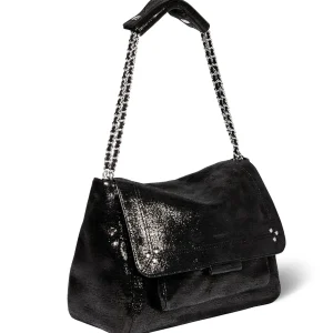 JEROME DREYFUSS Sac Lulu L Cuir Lamé Noir grande qualité 15