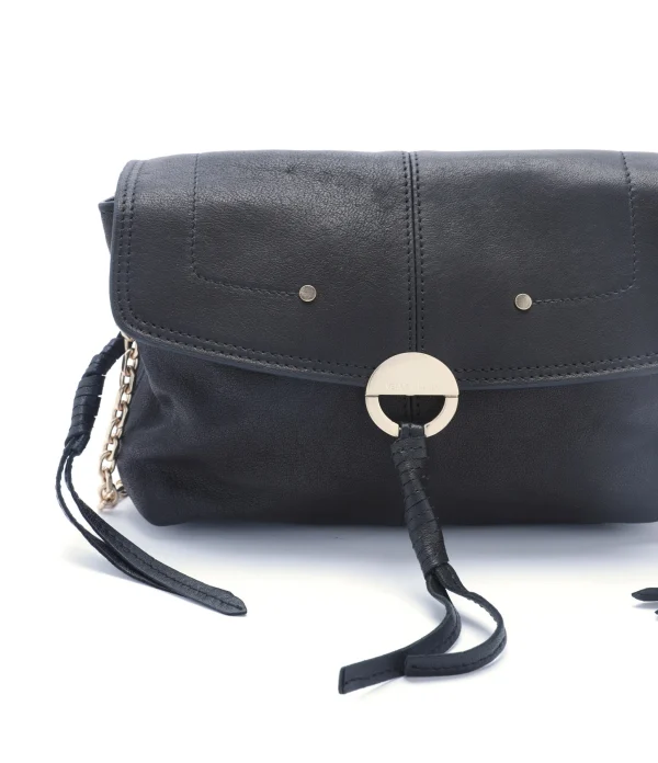 VANESSA BRUNO Sac Clutch Cuir Agneau Noir officiel 4