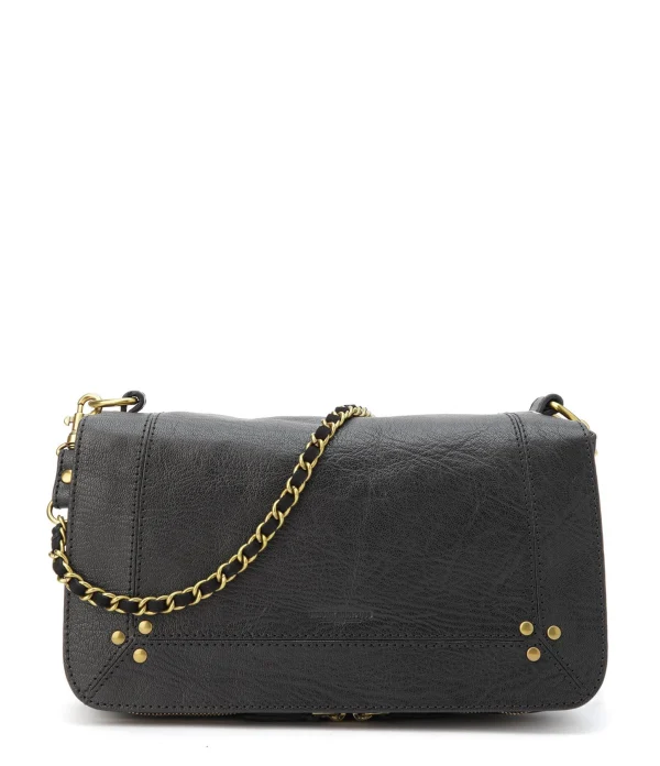 JEROME DREYFUSS Sac Bobi Cuir Froissé Noir achat pas cher 1