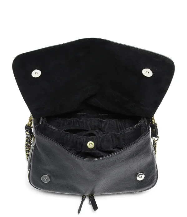 JEROME DREYFUSS Sac Bobi Cuir Froissé Noir achat pas cher 4