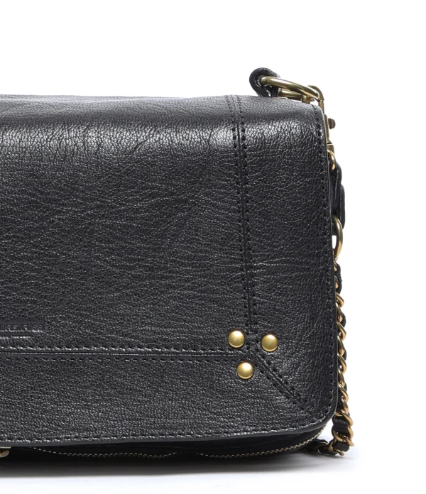 JEROME DREYFUSS Sac Bobi Cuir Froissé Noir achat pas cher 5