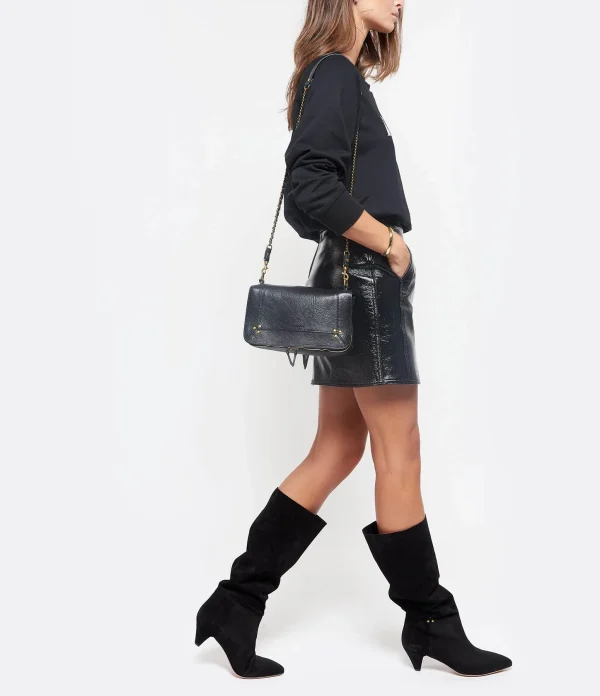 JEROME DREYFUSS Sac Bobi Cuir Froissé Noir achat pas cher 9