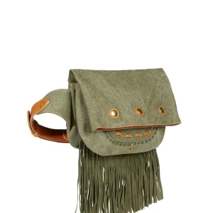 vente en ligne pas cher JEROME DREYFUSS Sac Jerry Banane Coton Cuir Kaki 12