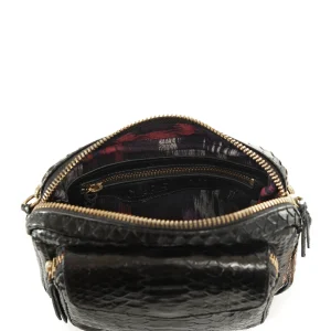 pas cher en ligne CLARIS VIROT Sac Charly Python Noir Chaîne Or 12