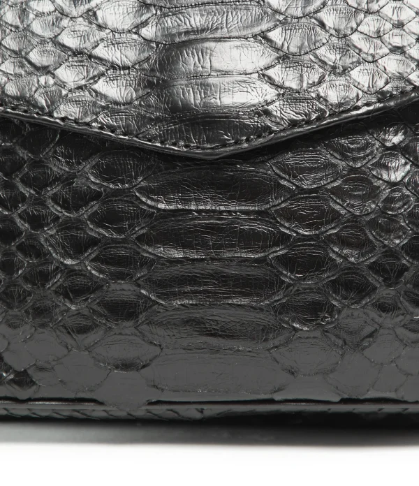 pas cher en ligne CLARIS VIROT Sac Charly Python Noir Chaîne Or 5