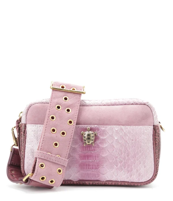 CLARIS VIROT Sac Lily Python Bordeaux Délavé Achat 1