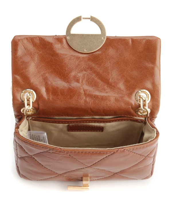 VANESSA BRUNO Sac Nano Moon Cuir Vachette Havane nouveau produit 4