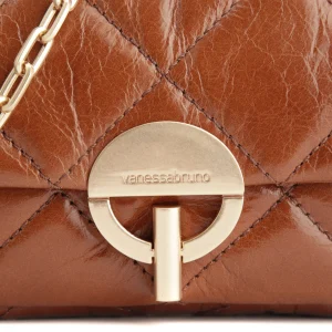 VANESSA BRUNO Sac Nano Moon Cuir Vachette Havane nouveau produit 14