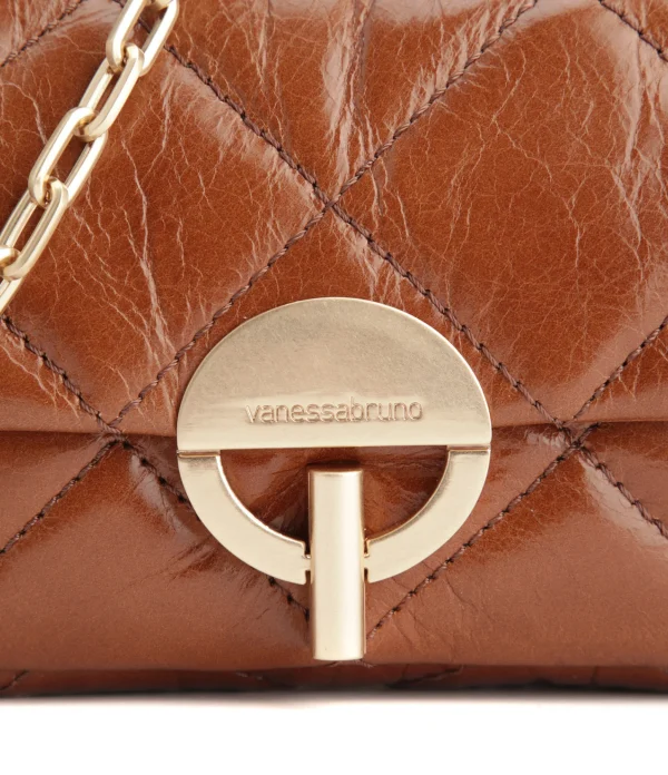 VANESSA BRUNO Sac Nano Moon Cuir Vachette Havane nouveau produit 5