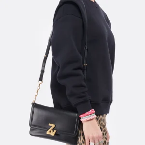 pas cher en vente ZADIG & VOLTAIRE Sac ZV Initiale La Clutch Cuir Noir 17