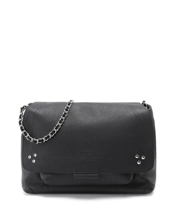 vente en ligne JEROME DREYFUSS Sac Lulu M Cuir Noir Silver 1