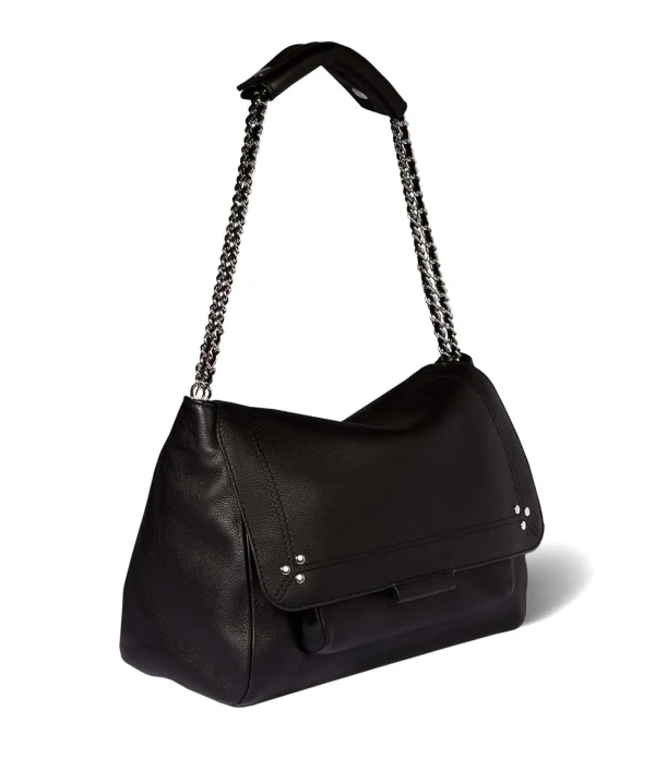 vente en ligne JEROME DREYFUSS Sac Lulu M Cuir Noir Silver 5