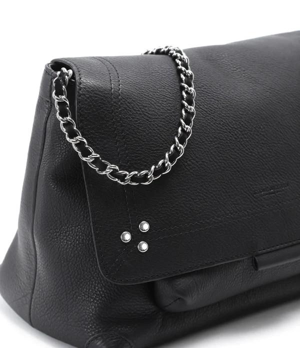 vente en ligne JEROME DREYFUSS Sac Lulu M Cuir Noir Silver 7