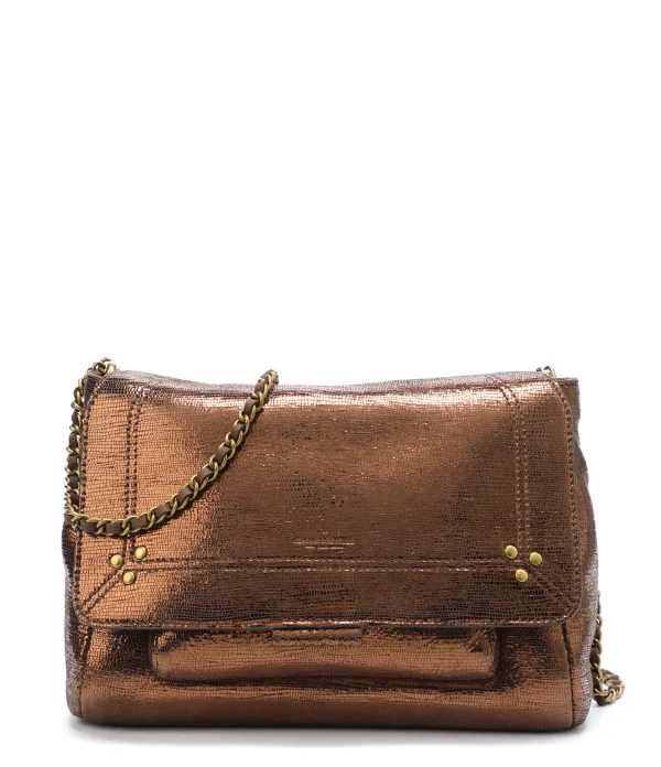 JEROME DREYFUSS Sac Lulu M Cuir Lamé Bronze mode 1