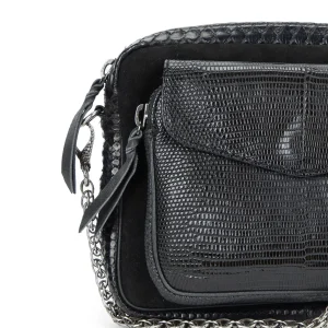 CLARIS VIROT Sac Big Charly Python, Suédé Noir Meilleur Service 14