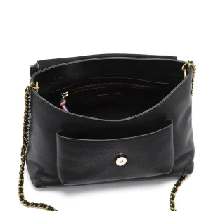 JEROME DREYFUSS Sac Lulu M Cuir Grainé Noir Brass vente luxe pas cher 19