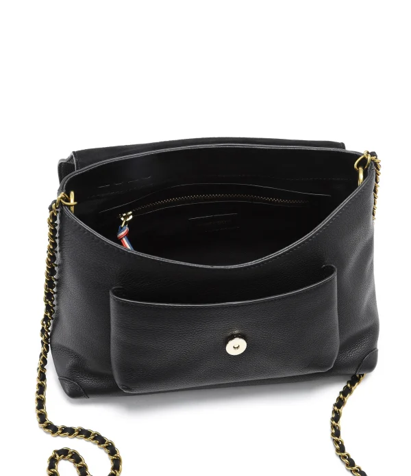 JEROME DREYFUSS Sac Lulu M Cuir Grainé Noir Brass vente luxe pas cher 6