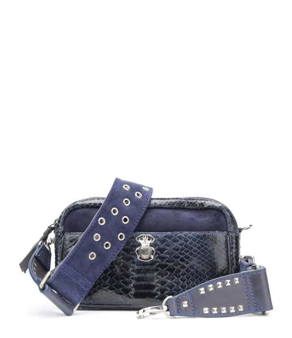 mode tendance CLARIS VIROT Sac Lily Python Navy 1