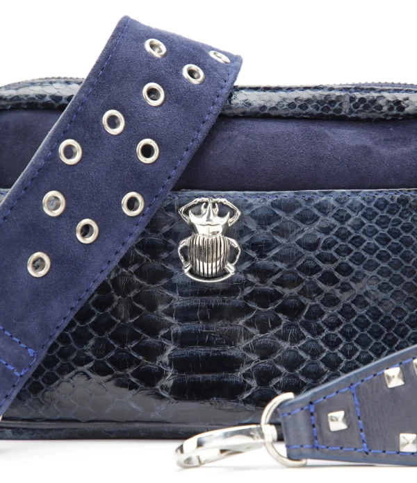 mode tendance CLARIS VIROT Sac Lily Python Navy 3