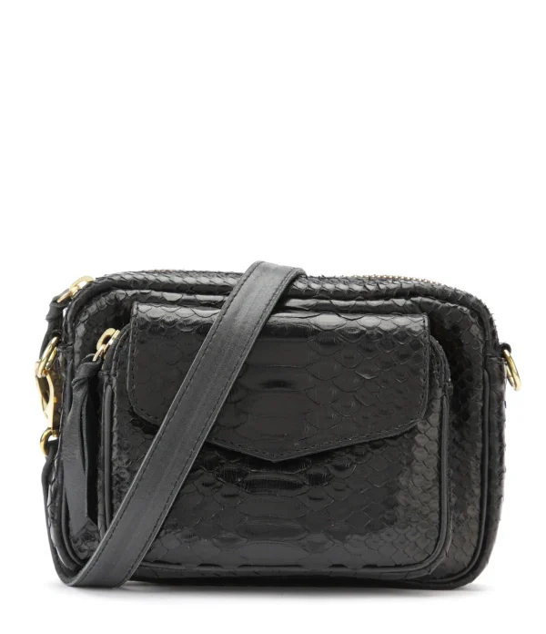 Livraison rapide CLARIS VIROT Sac Baby Charly Python Noir 1