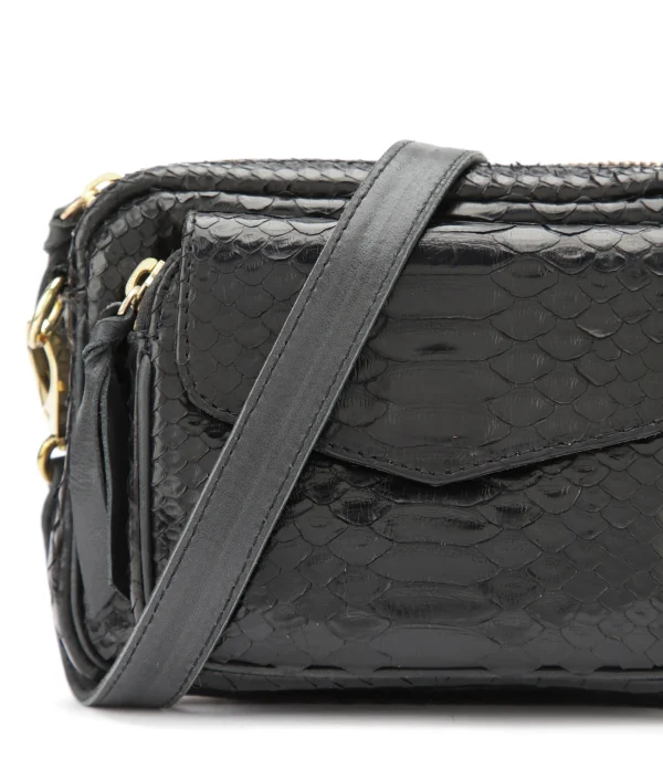 Livraison rapide CLARIS VIROT Sac Baby Charly Python Noir 3