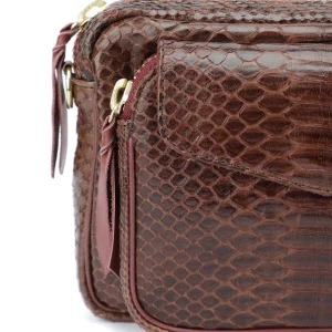 Meilleur Prix CLARIS VIROT Sac Charly Python Chocolat Endek Bordeaux 14