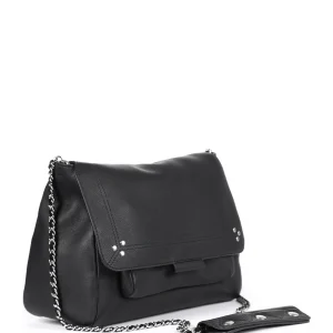 outlet JEROME DREYFUSS Sac Lulu L Cuir Noir Silver 13