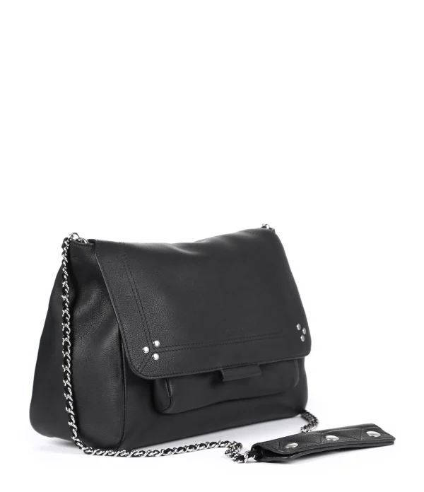 outlet JEROME DREYFUSS Sac Lulu L Cuir Noir Silver 3