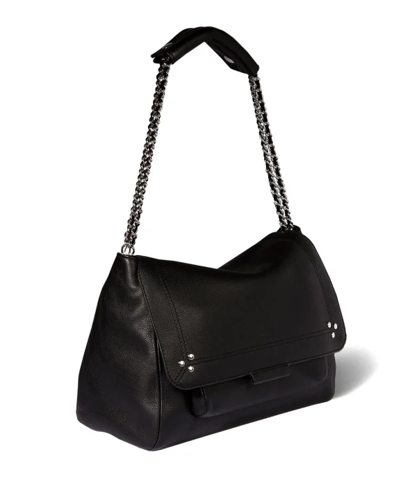 outlet JEROME DREYFUSS Sac Lulu L Cuir Noir Silver 5