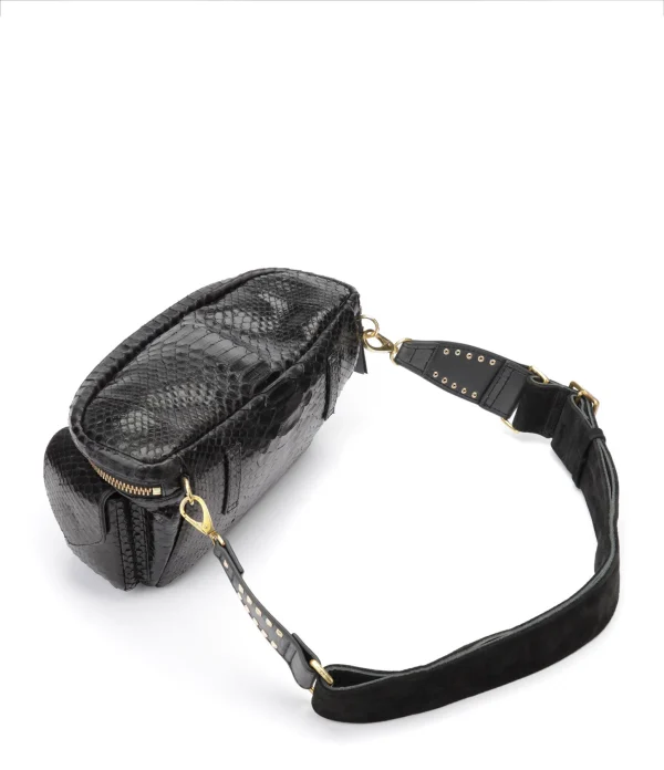 meilleur cadeau CLARIS VIROT Sac Banane Jules Python Noir 3