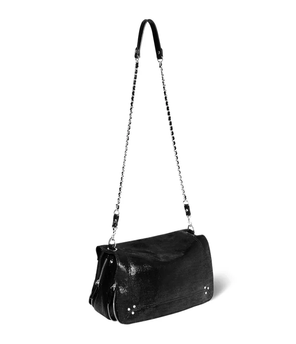 JEROME DREYFUSS Sac Bobi L Cuir Lamé Noir excellent qulity 4