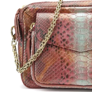 Pas Cher soldes France CLARIS VIROT Sac Big Charly Python Cuivre 11