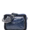 pas cher en vente CLARIS VIROT Sac Big Charly Python Suédé Bleu Cobalt 22