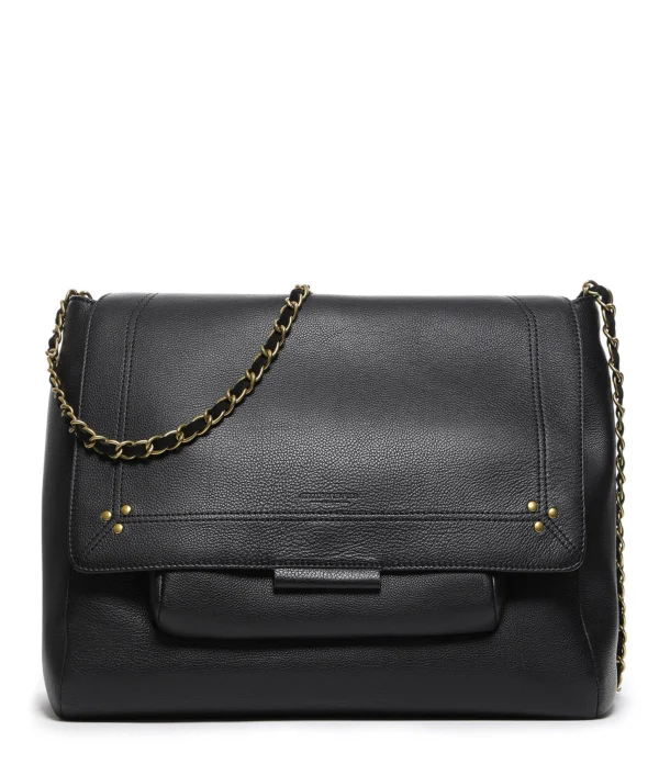 JEROME DREYFUSS Sac Lulu XL Cuir Noir Brass Boutique 1