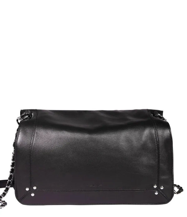 JEROME DREYFUSS Sac Bobi L Cuir Noir Silver soldes 1