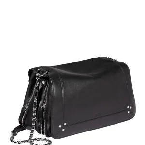 JEROME DREYFUSS Sac Bobi L Cuir Noir Silver soldes 9