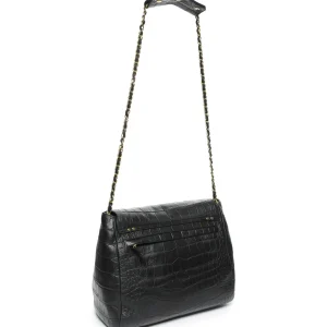 mode JEROME DREYFUSS Sac Lulu XL Cuir Croco Noir 11