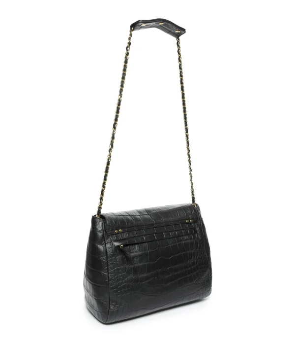 mode JEROME DREYFUSS Sac Lulu XL Cuir Croco Noir 3