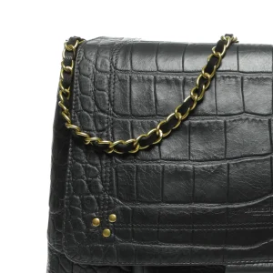 mode JEROME DREYFUSS Sac Lulu XL Cuir Croco Noir 17