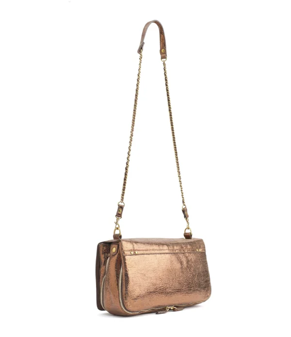 pas cher JEROME DREYFUSS Sac Bobi L Cuir Lamé Bronze 3