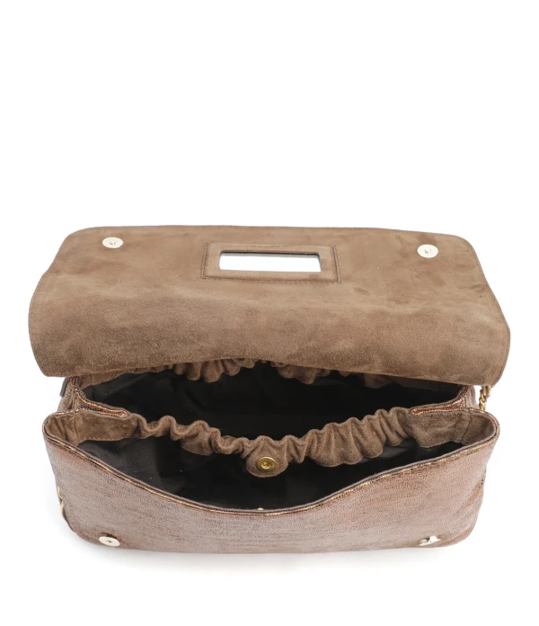 pas cher JEROME DREYFUSS Sac Bobi L Cuir Lamé Bronze 4