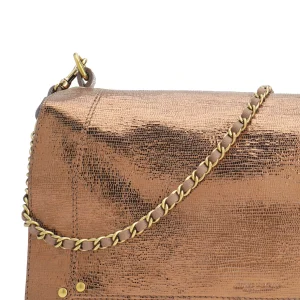 pas cher JEROME DREYFUSS Sac Bobi L Cuir Lamé Bronze 14