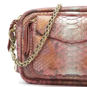 soldes ligne CLARIS VIROT Sac Charly Python Cuivre 9