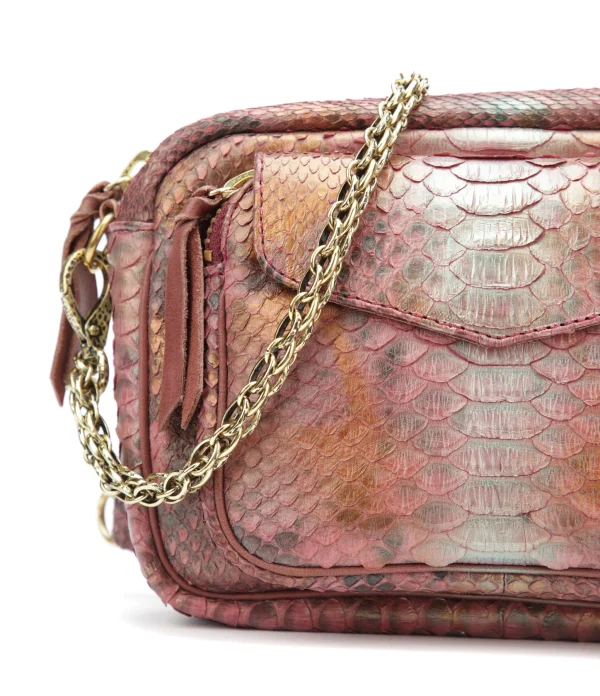 soldes ligne CLARIS VIROT Sac Charly Python Cuivre 3