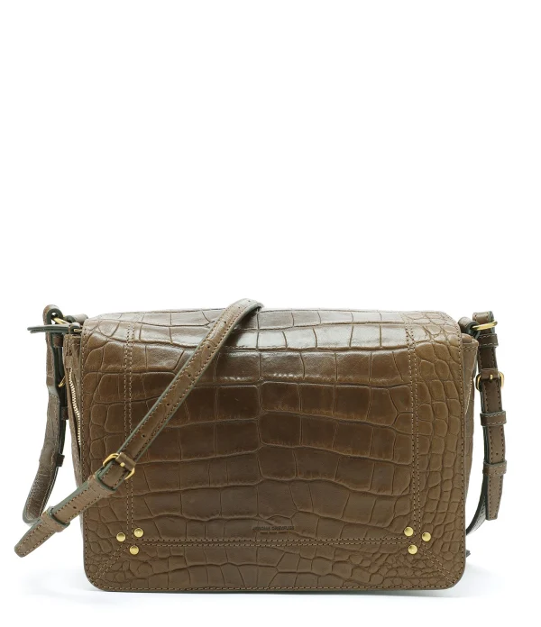 en ligne JEROME DREYFUSS Sac Igor Cuir Croco Kaki 1