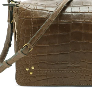 en ligne JEROME DREYFUSS Sac Igor Cuir Croco Kaki 14