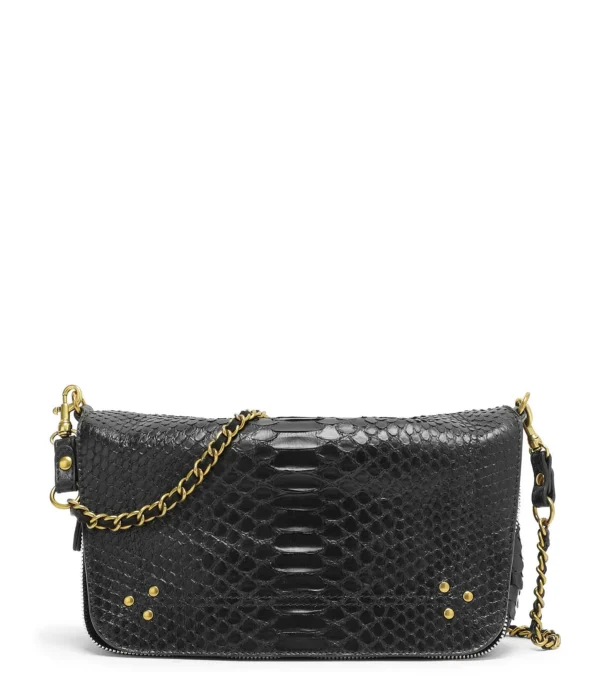 haute qualité JEROME DREYFUSS Sac Bobi S Cuir Python Noir 1